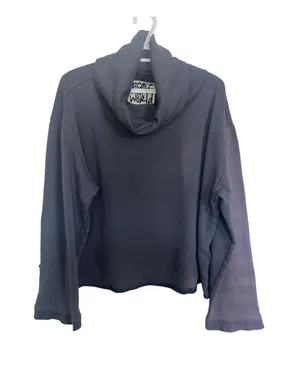 Peace Love World Cowl Neck Pullover Navy Distressed Medium FLAW Grunge Lounge thumbnail 1