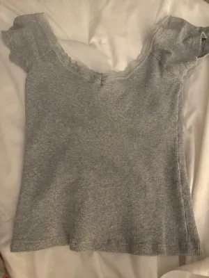Brandy Melville Gray Lace Tank thumbnail 1