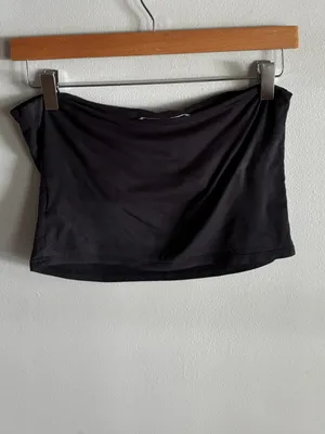 Project Social T Urban Outfitters Black Faux Suede Bandeau Tube Top Size S thumbnail 5