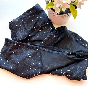 Reebok Black Night Sky Workout Leggings Small thumbnail 1