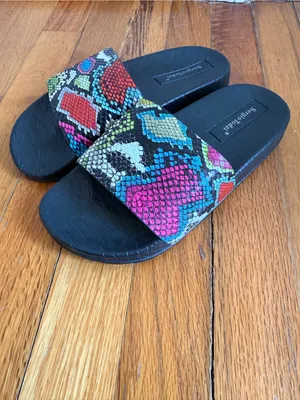 Sergio Todzi Snake Print Pool Slider Sandals Multicolor size‎ 5 thumbnail 4