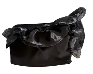Nasty Gal Black Organza One Shoulder Ruffle Crop Top Size 0 XS NWOT thumbnail 1