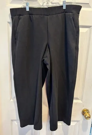 Old‎ Navy Stevie High Rise Black Wide Leg Cropped Pants Plus Size 2X Stretch thumbnail 1