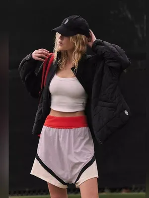 NWT Free People Hot Shot Harem Short Colorblock, Raindrop Combo thumbnail 2