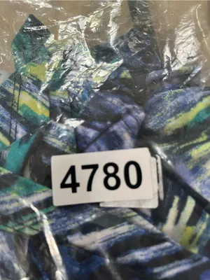 AB Studio Blue Green Abstract Maxi Dress Large Stretch Sleeveless Vacation Resort Flowy thumbnail 8