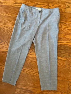 Talbots Chambray Casual Pants Trousers Size 12 Petite Preppy Minimalist Straight thumbnail 13