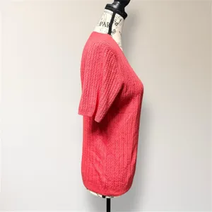Brooks Brothers S Red Cashmere Silk Blend Cable Knit Short Sleeve Sweater Preppy thumbnail 2