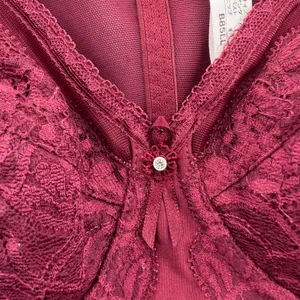 Wine Red Lace Shapewear Bodysuit Size L thumbnail 4