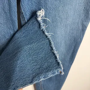 Abercrombie & Fitch The 90's Straight Ultra High Rise Medium‎ Wash Raw Hem 16/33 thumbnail 7