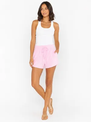 SHOW ME YOUR MUMU Sittin Around SHORTS ONLY in Pink Terry Sz Large thumbnail 2