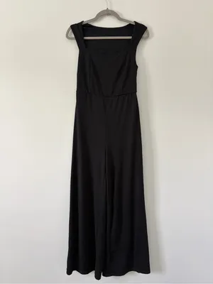 Halara Black Square Neckline Sleeveless Wide Leg Business Casual Jumpsuit S thumbnail 2