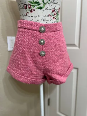 D.INA pink high-waisted tweed short size L thumbnail 2
