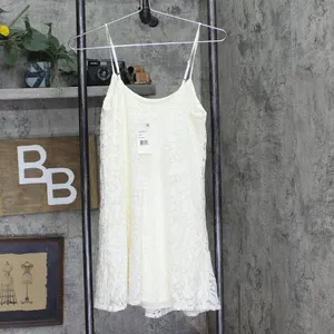 NWT Emerald Sundae Juniors Lace Slip Spaghetti Strap Dress Ivory Off White XXS thumbnail 4