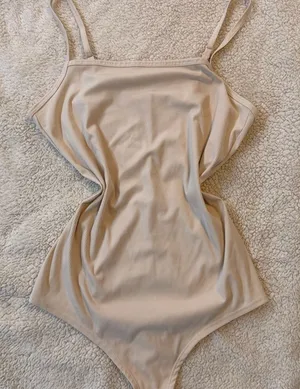 NWOT Spanx Ribbed‎ Bodysuit Beige Size M Shapewear Tank thumbnail 1