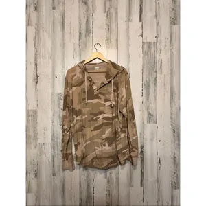 Old Navy Camo Henley Hoodie Pullover Shirt Womens XXL Soft Washed Long Sleeve thumbnail 2