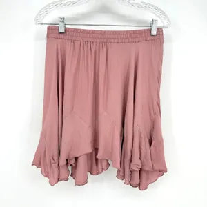 Free People Easy Does It Mini Skirt Womens Medium‎ Mauve Boho Ruffle Fairycore thumbnail 5
