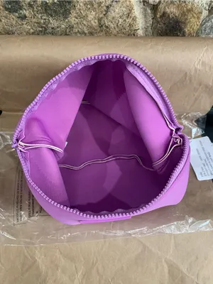 Free People Beauty & Wellness Makeup Bag Purple Zipper Cosmetic Travel Pouch thumbnail 7