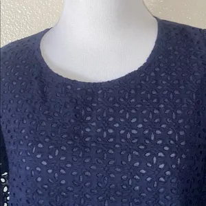5/$30 🎈 Codexmode women’s XS navy blue ruffle‎ eyelet blouse thumbnail 3