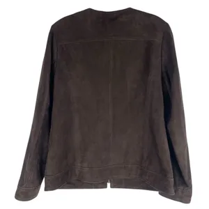 J. Jill Genuine Suede Leather Zip Jacket Walnut Brown Size S thumbnail 7