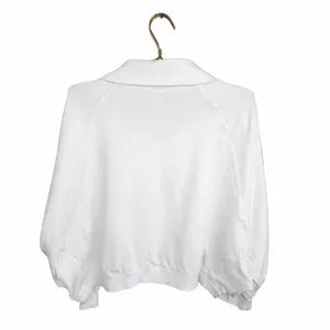 Daily Practice by Anthropologie White 1/4 Zip Cropped Sweatshirt Size L thumbnail 3