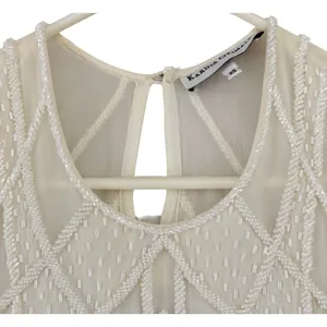 Karina Grimaldi‎ White Beaded Maxi Dress XS Neiman Marcus Art Deco Bridal Gown thumbnail 8