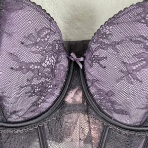 Victoria's Secret Lace Corset Top Purple‎ Bustier Underwire S-DD 11240101 NEW thumbnail 2
