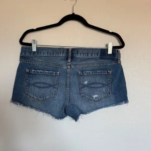 Abercrombie & Fitch Y2K Mini Micro Low Rise Jean Shorts Patchwork Embroidered 27 thumbnail 2