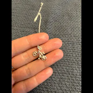 Woman sterling silver 925 necklace beautiful bicycle thumbnail 2