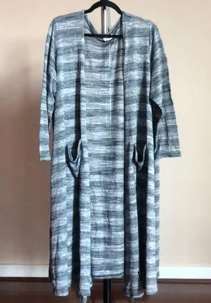 Lularoe size XL striped duster with pockets thumbnail 1