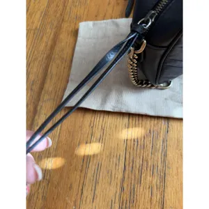 Gucci Crossbody Bag Womens Small Black Leather GG Marmont Camera Made In Italy thumbnail 7