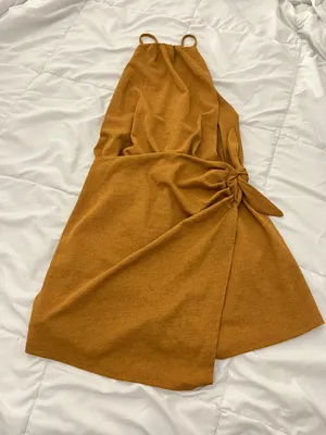 H&M Tan chestnut high neck wrap dress romper NWT medium thumbnail 1