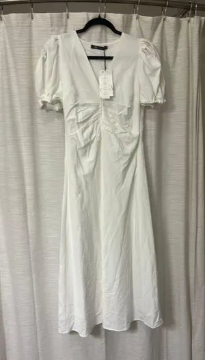 ZARA White Midi Dress thumbnail 1