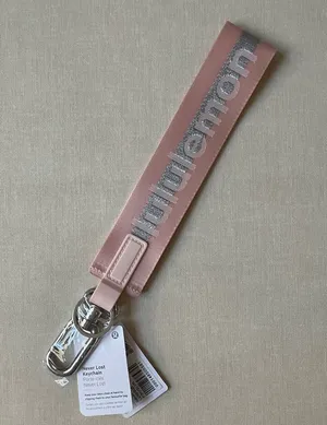 Lululemon Never Lost Keychain Wordmark - Pink Moist/Silver thumbnail 1