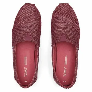 NEW TOMS Alpargata Dark Rose Textured Glitter Cord Slip On Loafer Shoes Pink 5.5 thumbnail 3