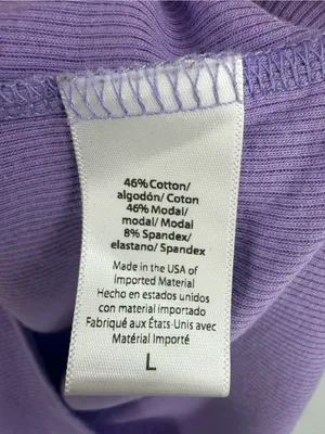 Beyond Yoga take the plunge purple ribbed v neck cropped tee women’s L thumbnail 3
