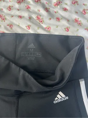 ADIDAS Black Leggings with White Side Stripes thumbnail 4