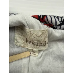 Rewind Womens Retro Denim Short Asymmetrical Tank Top Y2K One-Piece Romper L thumbnail 5