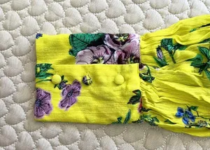 NWOT Superdry Wonens Long Sleeves Ruffled Floral Mini Dress Yellow Size 12 thumbnail 9