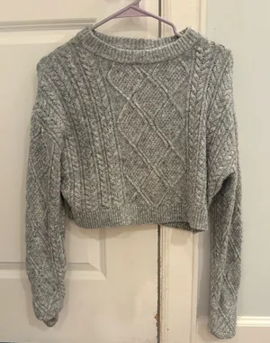Garage Cropped cable knit sweater thumbnail 1
