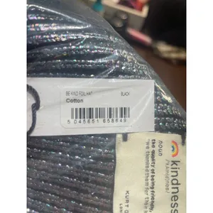 Kurt Geiger London Be Kindness Foil Rib Beanie in Black OS New Womens Skully thumbnail 5