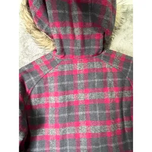 Carhartt Women’s Camden Plaid Wool Blend Quilted Jacket Faux Fur Hood XS thumbnail 5