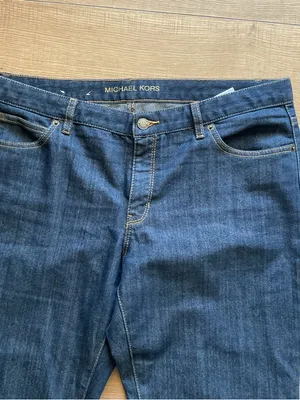 Michael Kors Blue Flare Jeans Size 12 Stretch Denim Mid Rise Classic Fit Flare thumbnail 3