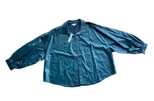 NWT Emerald Green Faux Leather Shacket Jacket 🔥 thumbnail 2