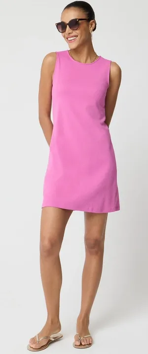 J.Crew Essential Knit Tank Dress Minimalist Casual Sleeveless Cotton Pink S NWT thumbnail 1