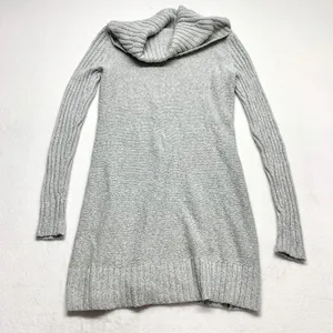 Abercrombie & Fitch Cowl Neck Sweater Dress Womens Size S Grey Knit Cotton Blend thumbnail 11