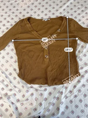 O’neill Women’s Large Crop Top Button Up Ribbed Long Sleeve Shirt Brown Tan thumbnail 2
