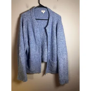 J.Crew Boucle Lady‎ Cardigan Sweater Light Heather Sky Blue Wool Alpaca BY051 XL thumbnail 2