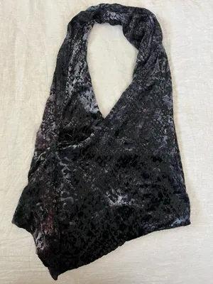 ZARA Velvet Burnout Halter Top thumbnail 4