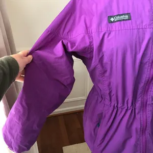 Vintage Columbia Bright Purple Nylon Fleece Coat M thumbnail 5