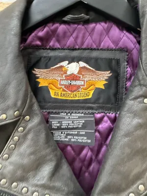 HARLEY DAVIDSON Studded Embellished Leather Motorcycle Jacket size XS thumbnail 4